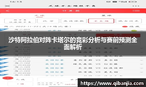 沙特阿拉伯对阵卡塔尔的竞彩分析与赛前预测全面解析